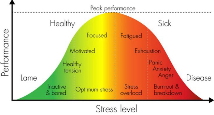 Graph showing how stress can impact our performance